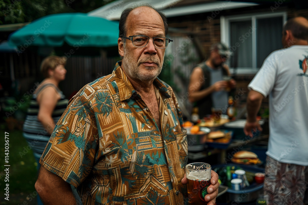 Generative AI Image of a Vibrant Outdoor Barbecue Party with Grilled Food and Drinks in a Relaxed Atmosphere Generative AI Image of a Vibrant Outdoor Barbecue Party with Grilled Food and Drinks in a Relaxed Atmosphere