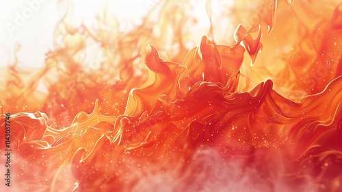 Fire Burst: A burst of flame, with tongues of fire reaching out in all directions, sharply contrasted against a white background. photo