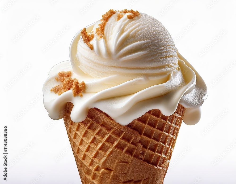Ice cream isolated on white background, summer concept Ice cream isolated on white background, summer concept