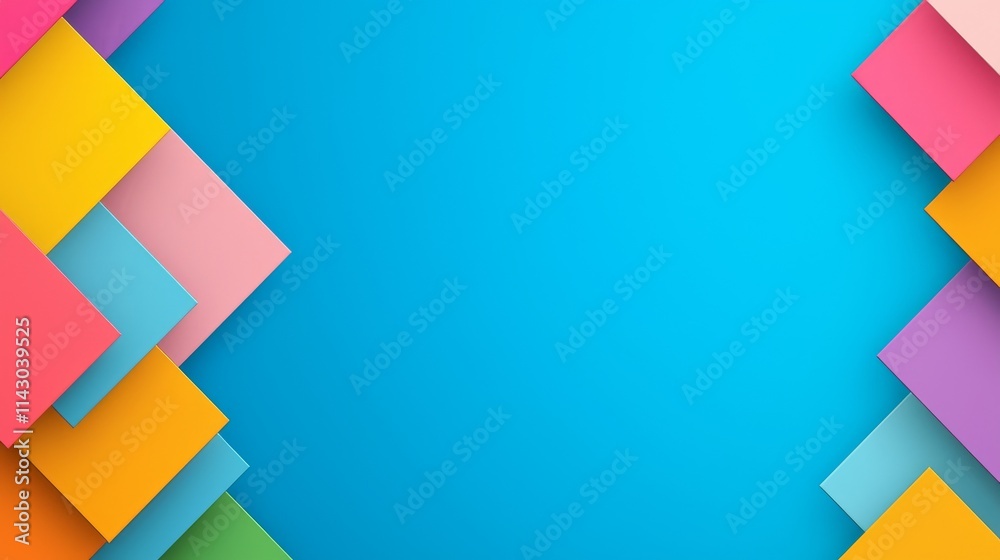 An abstract pattern with colorful squares and triangles in a geometric design. An abstract pattern with colorful squares and triangles in a geometric design.