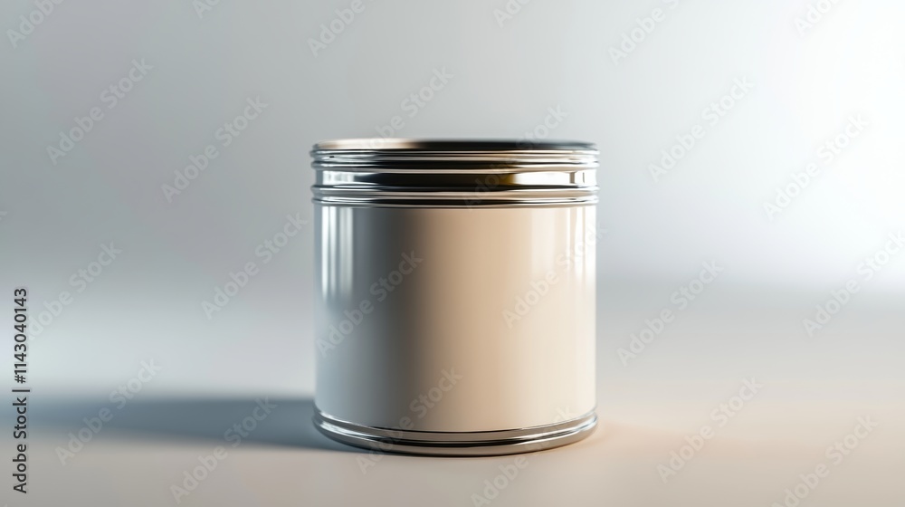 Open, empty paint can sits on a flat, white surface. The can has no label, presenting a blank canvas for design customization or artistic expression. Open, empty paint can sits on a flat, white surface. The can has no label, presenting a blank canvas for design customization or artistic expression.