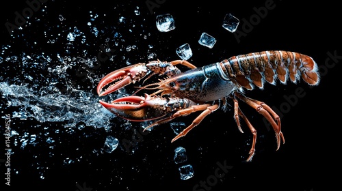 Wallpaper Mural A lobster jumping out of the water with ice cubes Torontodigital.ca