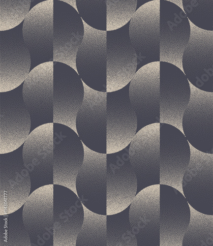 Fashionable Eye-Catching Seamless Pattern Trend Dot Work Abstract Vector Background. Geometry Halftone Art Illustration Textiles for Clothing Print. Loopable Fancy Abstraction for Wallpaper Home Decor