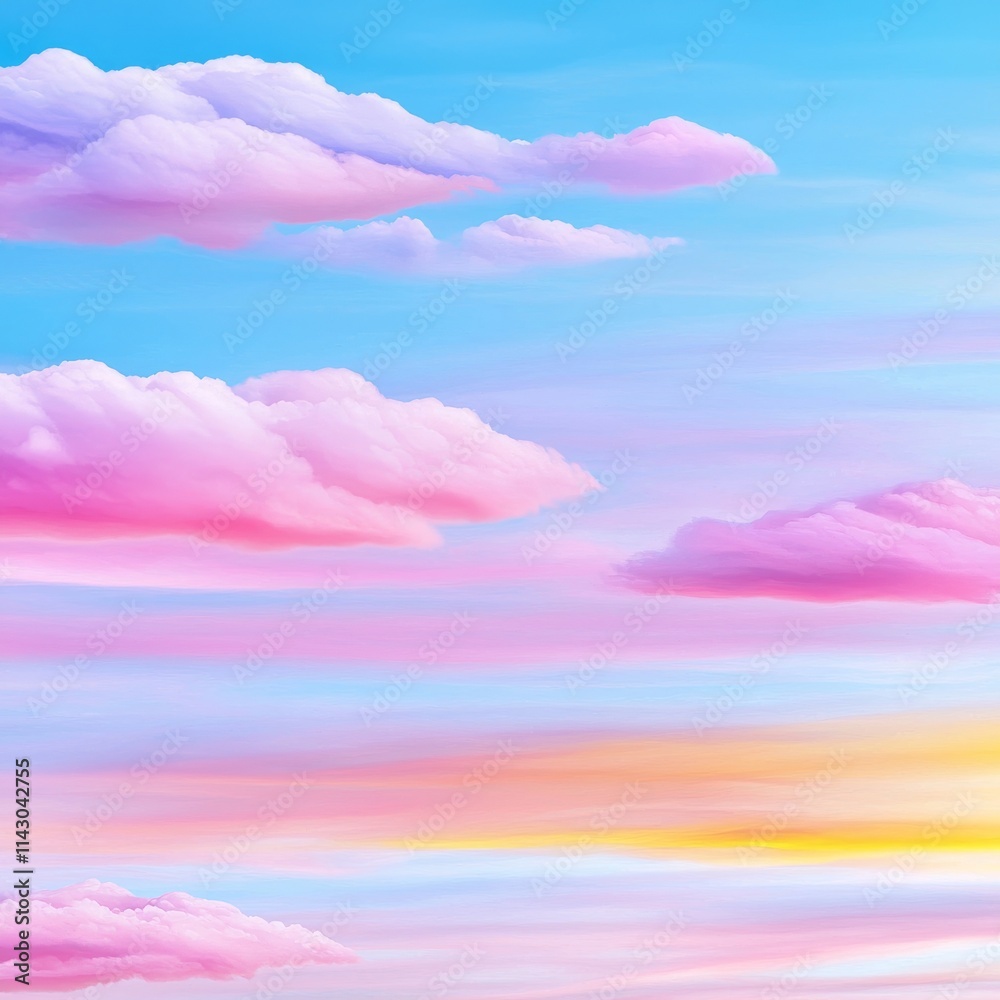 As the sun sets, the sky transforms into a canvas of pastel pink and blue, with clouds casting a gentle, light-colored glow. As the sun sets, the sky transforms into a canvas of pastel pink and blue, with clouds casting a gentle, light-colored glow.