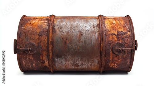 Wallpaper Mural A rusty metal barrel on a white background Torontodigital.ca