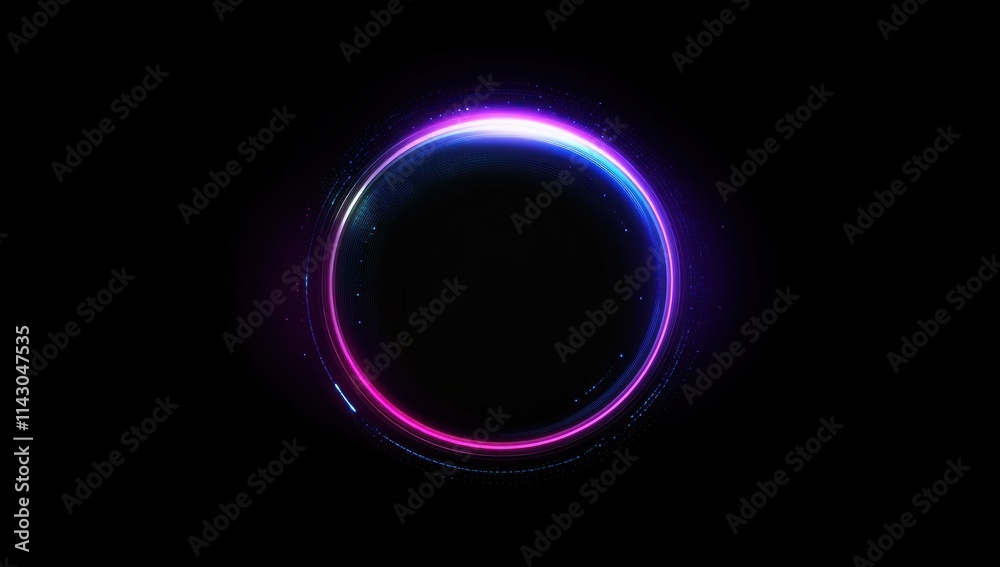 Abstract Neon Circle Glowing in the Dark Abstract Neon Circle Glowing in the Dark