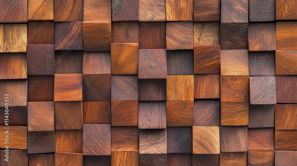 A close up of a wooden wall made of squares A close up of a wooden wall made of squares