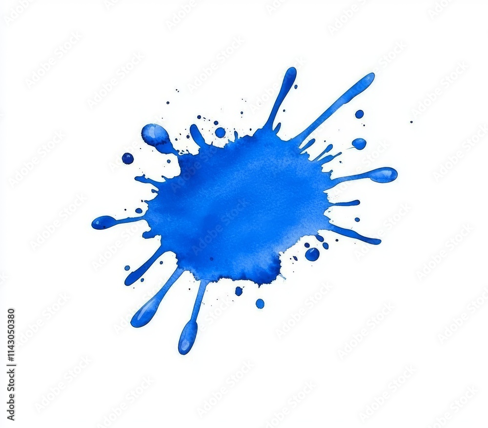 Fototapeta premium A transparent background with a blue watercolor mark. Stock.