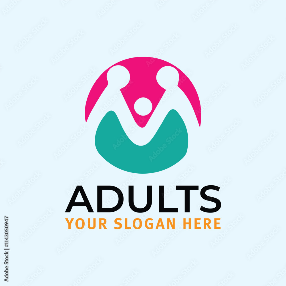 Obraz premium adults people teamwork logo design vector