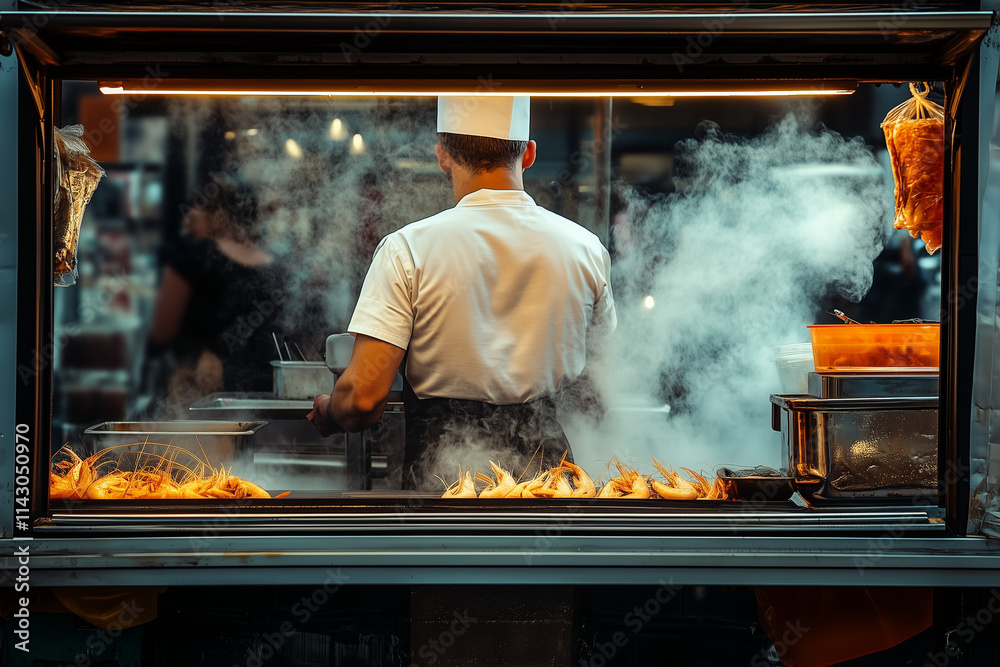 cook in a food truck cook in a food truck