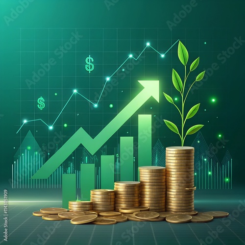 Green Growth: Abstract Representation of Economic Prosperity
