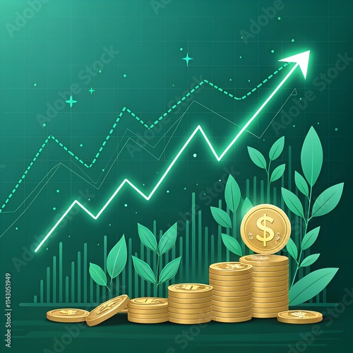 Green Growth: Abstract Representation of Economic Prosperity