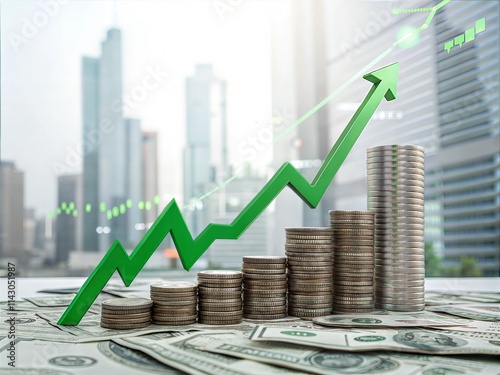 Green Growth: Abstract Representation of Economic Prosperity