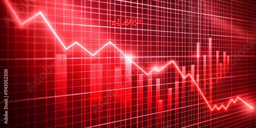 Red Descent: Abstract Representation of Economic Downturn
