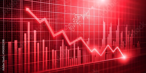 Red Descent: Abstract Representation of Economic Downturn