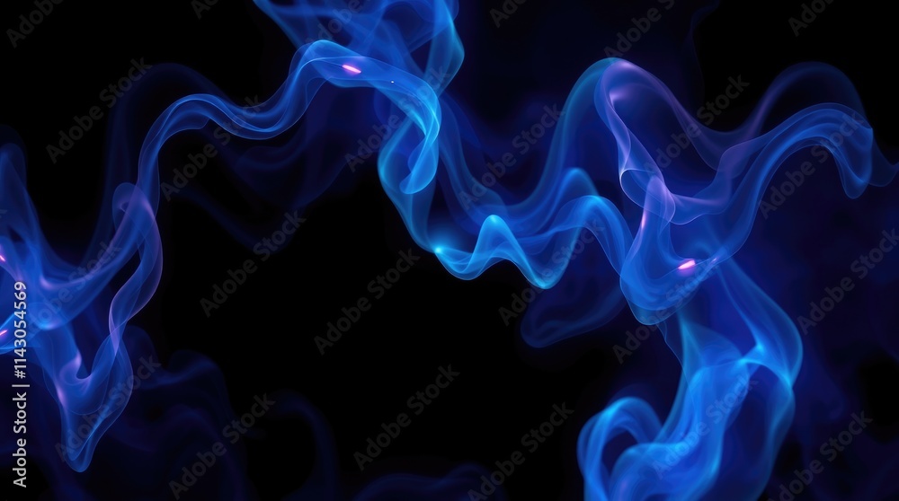 Intricate waves of blue and purple light twist and swirl, forming an enchanting abstract composition that evokes a sense of mystery and tranquility Intricate waves of blue and purple light twist and swirl, forming an enchanting abstract composition that evokes a sense of mystery and tranquility