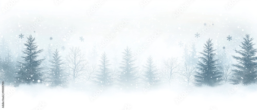 Snowy forest with trees covered in snow. Banner Snowy forest with trees covered in snow. Banner