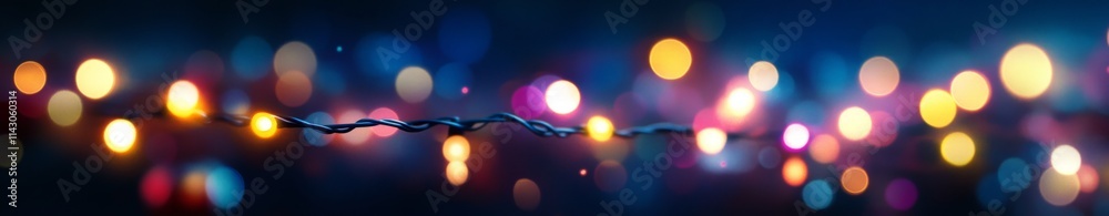 Blurred background of colorful Christmas lights on a string, with a bokeh effect. Christmas concept Blurred background of colorful Christmas lights on a string, with a bokeh effect. Christmas concept