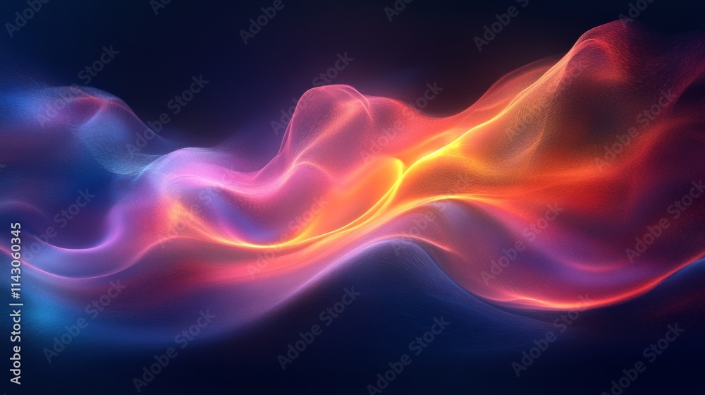 Abstract multicolored light waves on a dark background Abstract multicolored light waves on a dark background