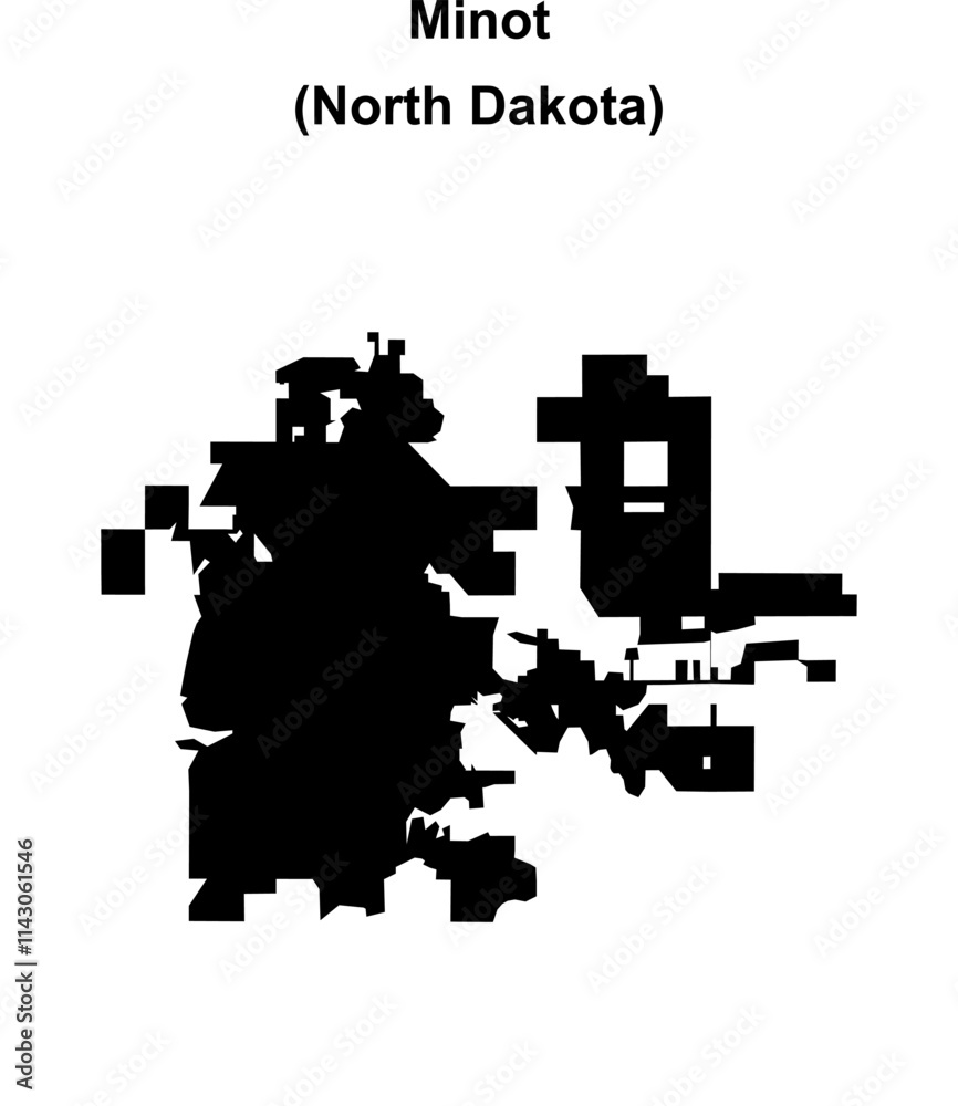 Minot (North Dakota) blank outline map