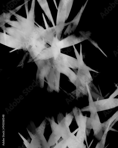 Black and White Brushwork Minimalism Print Background 3 4 Ratio photo