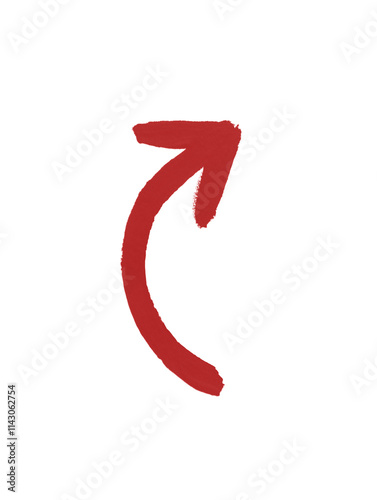 hand drawn watercolor arrow red on a white background