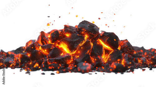 Glow and fire, transparent background