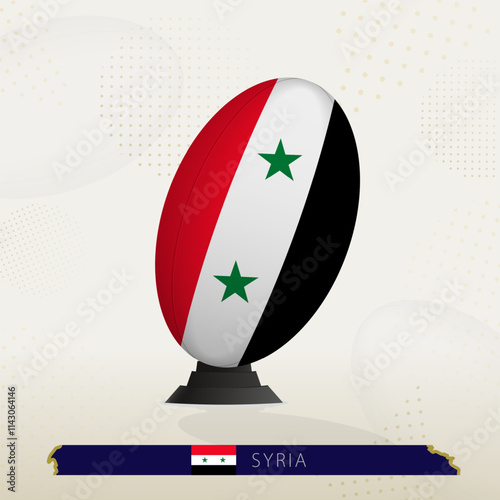 Syria Rugby Ball on Rugby Kicking Tees with Modern Design.
