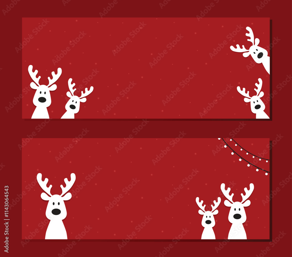illustration, holiday, winter, deer, red, celebration, Christmas, cartoon, Xmas, animal, vector, card, cute, background, merry, reindeer, nose, year, new, Santa, greeting, character, season, design, h