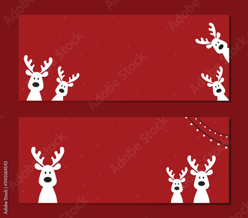 Obraz na płótnie illustration, holiday, winter, deer, red, celebration, Christmas, cartoon, Xmas, animal, vector, card, cute, background, merry, reindeer, nose, year, new, Santa, greeting, character, season, design, h w salonie