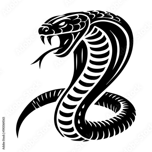 Logo cobra in black and white drawn in vector format.