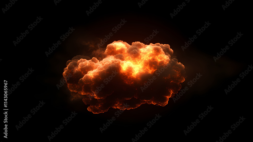 Powerful explosion with dark smoke and bright fire captured in high detail, perfect for action scenes, concepts of destruction, and chaotic events. Brimstone. Illustration Powerful explosion with dark smoke and bright fire captured in high detail, perfect for action scenes, concepts of destruction, and chaotic events. Brimstone. Illustration