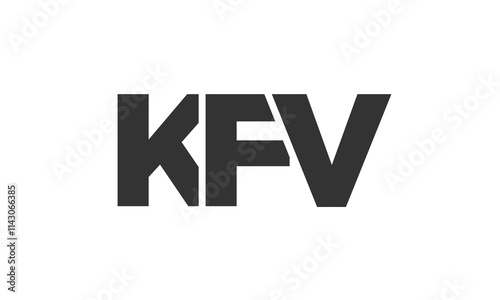 KFV logo design template with strong and modern bold text. Initial based vector logotype featuring simple and minimal typography. Trendy company identity. photo