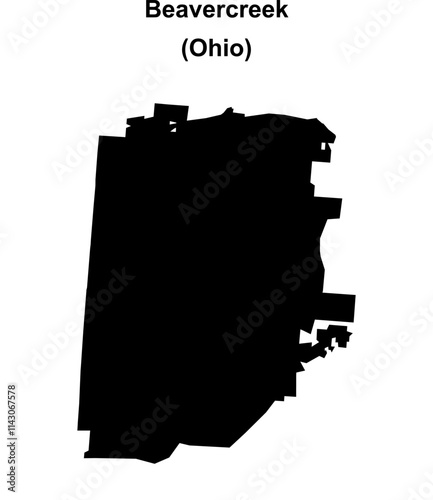 Beavercreek (Ohio) blank outline map photo