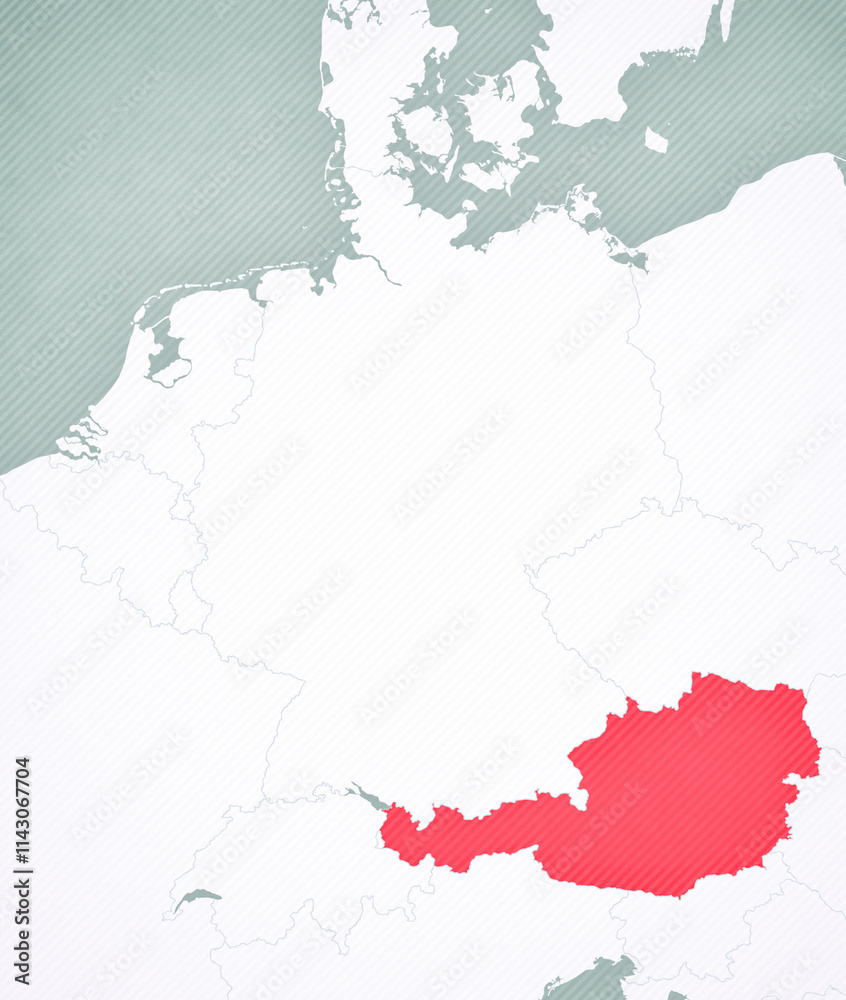 Obraz premium Map of Germany - Austria