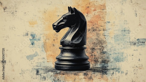 Modern chess-themed background with contrasting textures and simple piece placement, offering a clean and versatile design for content