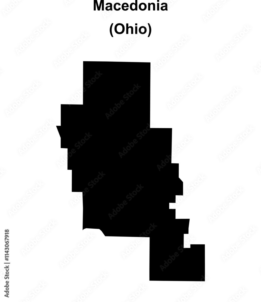 Macedonia (Ohio) blank outline map Macedonia (Ohio) blank outline map