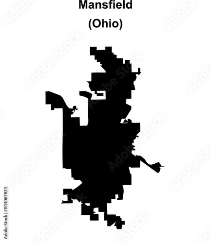 Mansfield (Ohio) blank outline map photo