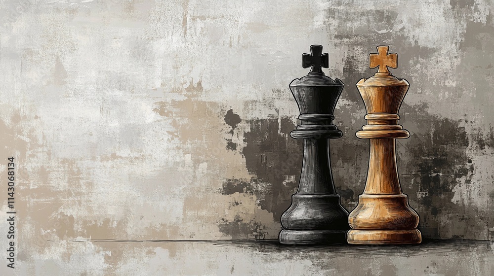Detailed chessboard and pieces with sharp focus, creating a professional and engaging stock image with strategic implications Detailed chessboard and pieces with sharp focus, creating a professional and engaging stock image with strategic implications