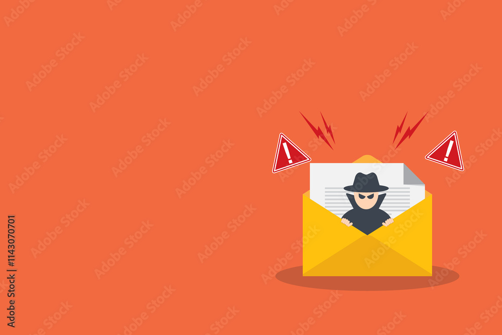 Email data phishing. Cyber thief hide inside email on a laptop computer. Virus, malware, email fraud, e-mail spam, phishing scam, hacker attack concept. Email data phishing. Cyber thief hide inside email on a laptop computer. Virus, malware, email fraud, e-mail spam, phishing scam, hacker attack concept.