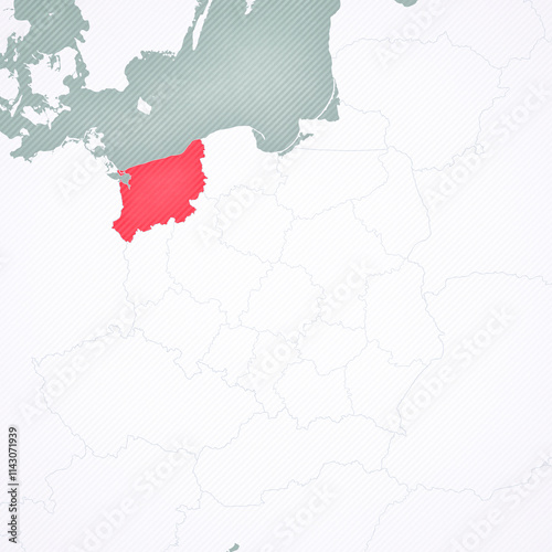 Map of Poland - West Pomerania