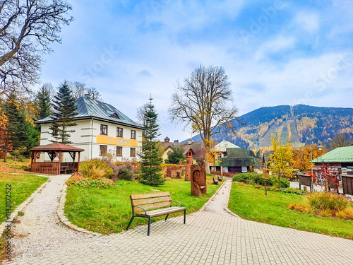 Harrachov- Czech- 25 October 2024: view of a ski resort town in the north Czech photo