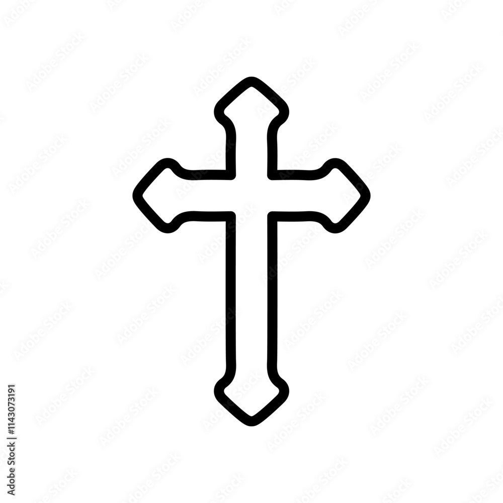 Christian cross vector symbol flat style. Religion cross icon vector illustration. Christian cross vector symbol flat style. Religion cross icon vector illustration.