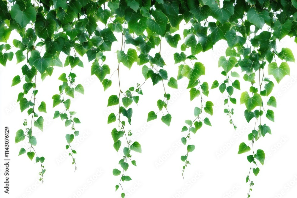 Isolated Green Vine Leaves Against a White Background: Nature's Elegance in Every Leaf Isolated Green Vine Leaves Against a White Background: Nature's Elegance in Every Leaf