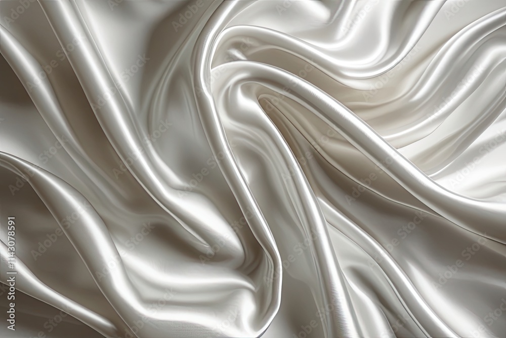 Fototapeta premium Dynamic White Silk Satin Fabric for Artwork Mockup Display