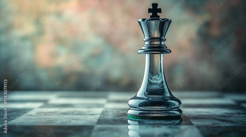 Close-up view of polished chess pieces on a board, highlighting strategy, elegance, and intellectual game symbolism Close-up view of polished chess pieces on a board, highlighting strategy, elegance, and intellectual game symbolism