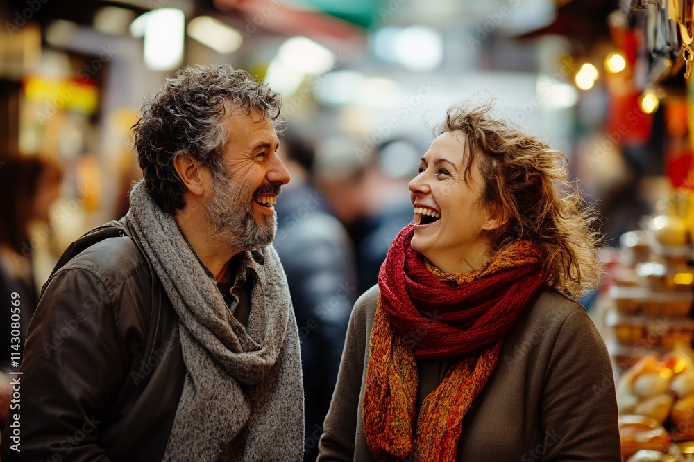 Office gossiping scene with a man and woman, both in casual wear, laughing and chatting in a retail store during a busy day 1 Office gossiping scene with a man and woman, both in casual wear, laughing and chatting in a retail store during a busy day 1