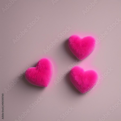 Vanentines Day Themed Heart Shaped Fluffy Furry Pillows Pink Park Background