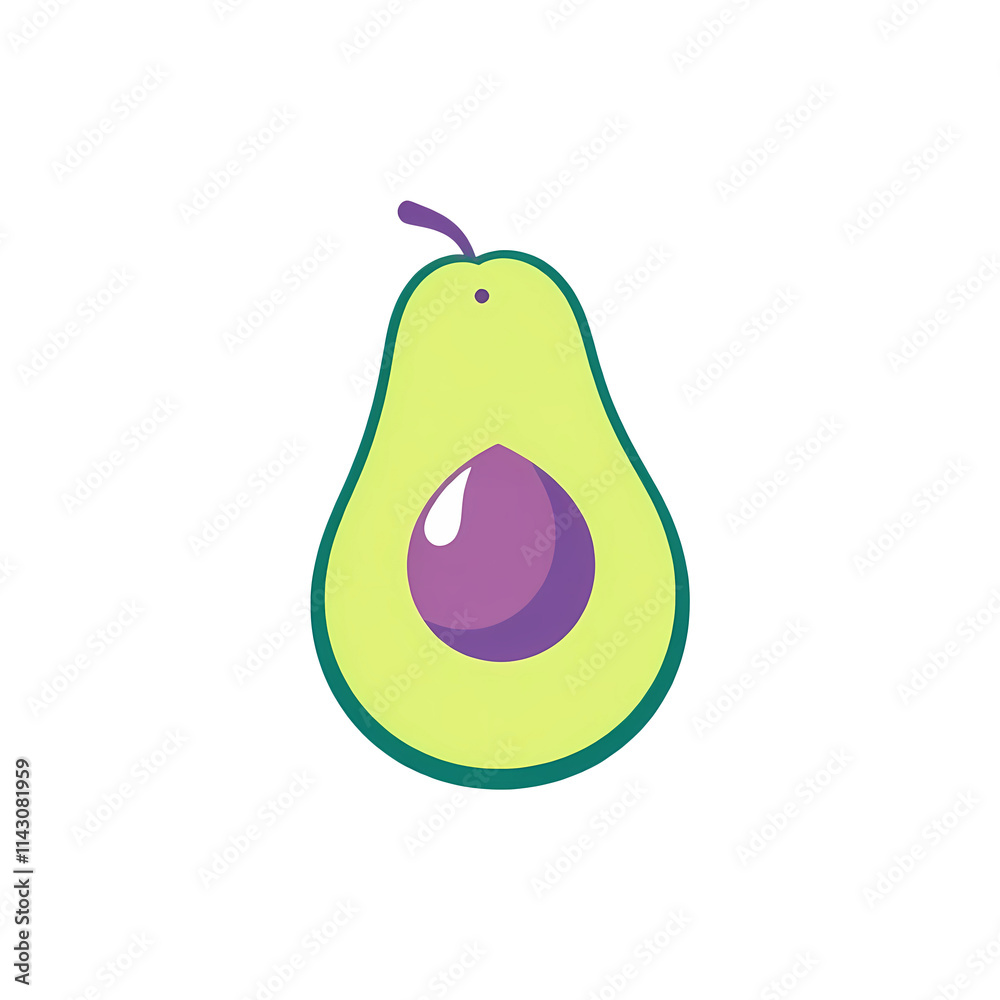 Illustration of a half avocado. Transparent background, cut out. Illustration of a half avocado. Transparent background, cut out.