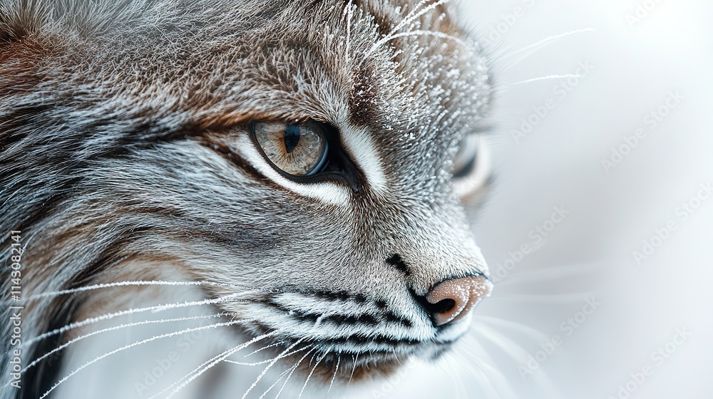 Close-up of majestic cat with intense gaze and whiskers. Close-up of majestic cat with intense gaze and whiskers.